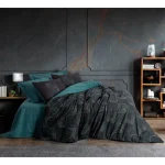 سرویس ملحفه کاتن باکس مدل Dark Noche Petrol تک نفره 3 تکه