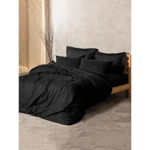 سرویس ملحفه کاتن باکس مدل Plaid Siyah تک نفره 3 تکه
