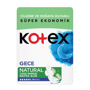 نوار بهداشتی کوتکس مدل Natural Ekonomik Gece بسته 14 عددی