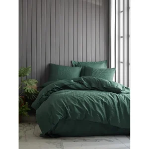 سرویس ملحفه کاتن باکس مدل Jakarli Saten Hexa Yesil دو نفره 6 تکه