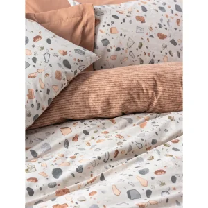 سرویس ملحفه کاتن باکس مدل Minimal Oniks Karamel تک نفره 3 تکه