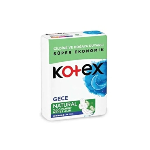 نوار بهداشتی کوتکس مدل Natural Ekonomik Gece بسته 14 عددی