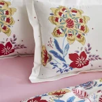 ست لحاف دو نفره %100نخي كاراجا هوم مدل Persly آبي طرحدار