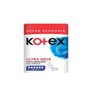 نوار بهداشتی kotex ویژه شب بسته 16 عددی