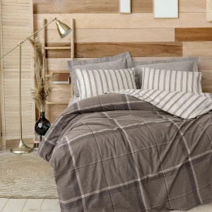 سرویس ملحفه کاتن باکس مدل Warm Flanel Caldo Kahve یک نفره 3 تکه