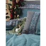 سرویس ملحفه کاتن باکس مدل Folk Art Erna Petrol دو نفره 4 تکه