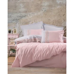 سرویس ملحفه کاتن باکس مدل Folk Art Mila Pembe دو نفره 4 تکه