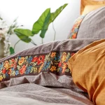 سرویس ملحفه کاتن باکس مدل Folk Art Vizon دو نفره 4 تکه
