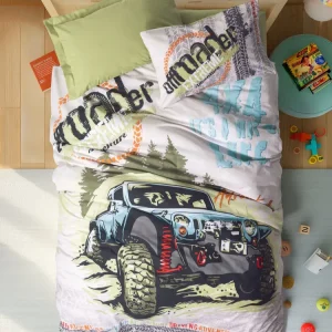سرویس ملحفه کاتن باکس مدل Junior Adventure Yesil تک نفره 3 تکه