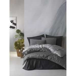 سرویس ملحفه کاتن باکس مدل Bamboo Antrasit دو نفره 6 تکه