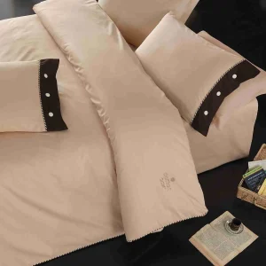 سرویس ملحفه کاتن باکس مدل Plain Bej تک نفره 3 تکه