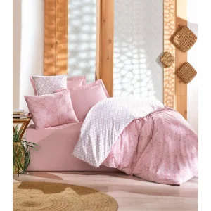 سرویس ملحفه کاتن باکس مدل Minimal Best Pembe تک نفره 3 تکه