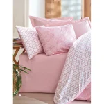 سرویس ملحفه کاتن باکس مدل Minimal Best Pembe تک نفره 3 تکه