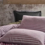 سرویس ملحفه کاتن باکس مدل Bamboo Bordo دو نفره 6 تکه