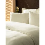 سرویس ملحفه کاتن باکس مدل Silky Ekru دو نفره 6 تکه