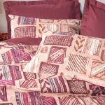 سرویس ملحفه کاتن باکس مدل Ethnic Estilo Bordo دو نفره 4 تکه