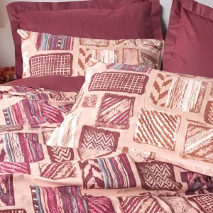 سرویس ملحفه کاتن باکس مدل Ethnic Estilo Bordo دو نفره 4 تکه