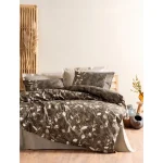 سرویس ملحفه کاتن باکس مدل Dual Foresta Bej دو نفره 4 تکه
