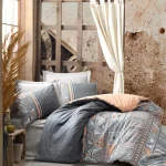 سرویس ملحفه کاتن باکس مدل ModeLine Hiedra indigo تک نفره 3 تکه