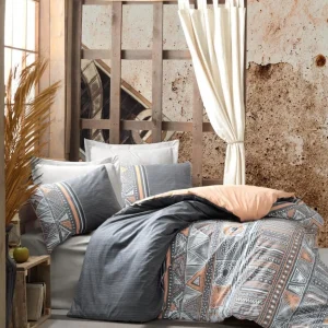 سرویس ملحفه کاتن باکس مدل ModeLine Hiedra indigo تک نفره 3 تکه