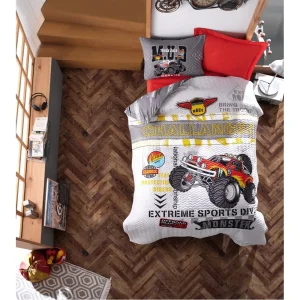 سرویس پنبه دوزی کاتن باکس مدل Junior Monster Kirmizi تک نفره 3 تکه