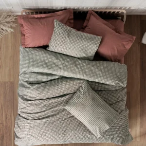 سرویس ملحفه کاتن باکس مدل Petite Mote Kiremit تک نفره 3 تکه