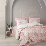 سرویس ملحفه کاتن باکس مدل Bohem Muna Pembe دو نفره 4 تکه