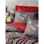 سرویس ملحفه کاتن باکس مدل Feminen Sierra Bordo دو نفره 4 تکه