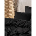 سرویس ملحفه کاتن باکس مدل Elegant Siyah تک نفره 3 تکه