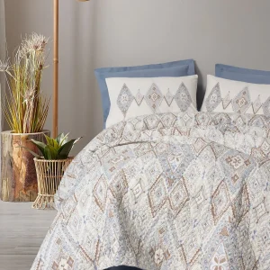 سرویس ملحفه کاتن باکس مدل Bohem Zanora Indigo دو نفره 4 تکه