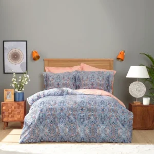 ست روتختی دو نفره کاراجا هوم مدل Evan İndigo کد 505000138