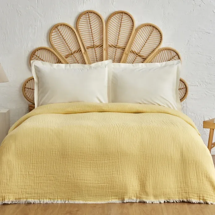روتختی دو نفره زرد کاراجا هوم مدل Perles Müslin کد 505000830