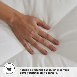 ست لحاف دو نفره سفید کاراجا هوم مدل Aloevera 195×215 cm کد 505000846