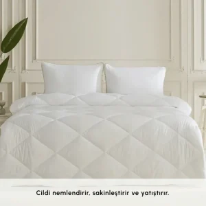 ست لحاف دو نفره سفید کاراجا هوم مدل Aloevera 195x215 cm کد 505000846