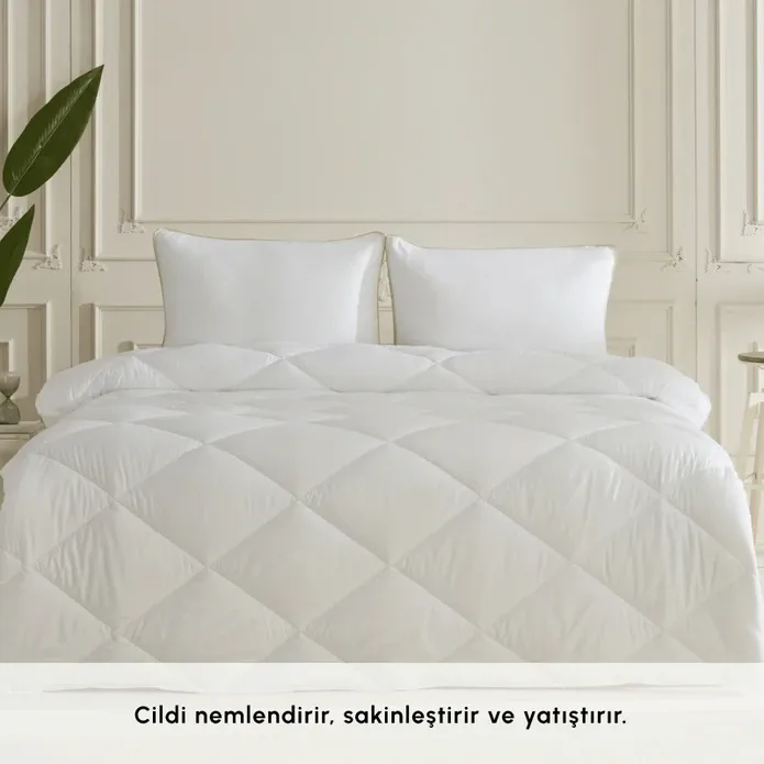 ست لحاف دو نفره سفید کاراجا هوم مدل Aloevera 195x215 cm کد 505000846